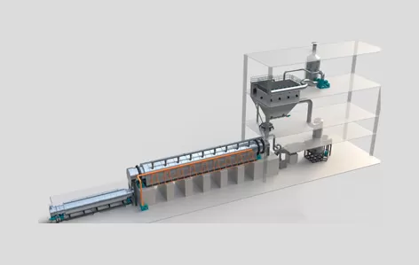 闪蒸干燥+回转窑焙烧炉+冷却输送系统